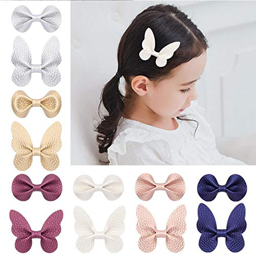 12 Pinzas de cabello mariposa con lazo para niñas miniatura 4