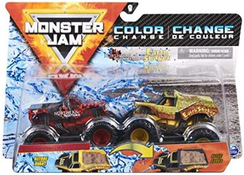 Monster Jam, Oficial Northern Nightmare Vs. Earth Shaker Camiones Monstruo fundido a troquel Camiones, escala 164