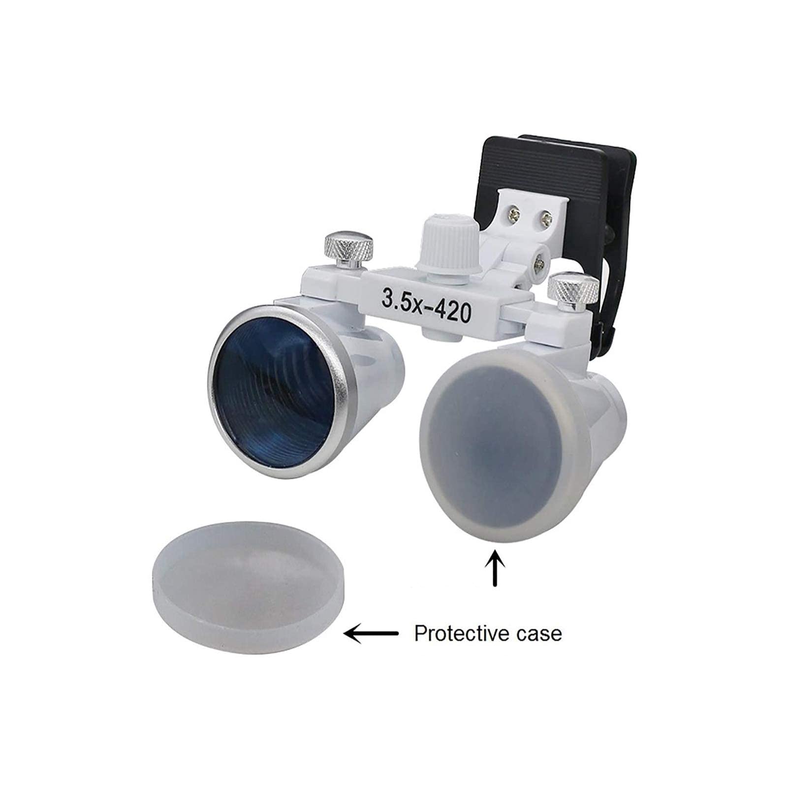 Lupas con Montura para la Cabeza, lupas con luz, Lupa con Clip de 3,5 aumentos, Lupa Binocular para Laboratorio