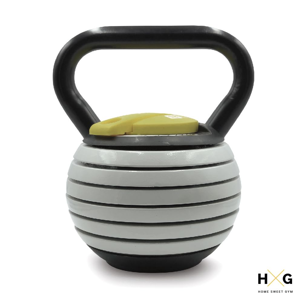 HxG.Kettlebell Ajustable o Pesa Rusa de 2,5kg a 18 kg de Carga y peso Variable con discos, Juego de pesas rusas, Campana con pesos entrenamiento de fuerza crosstraining