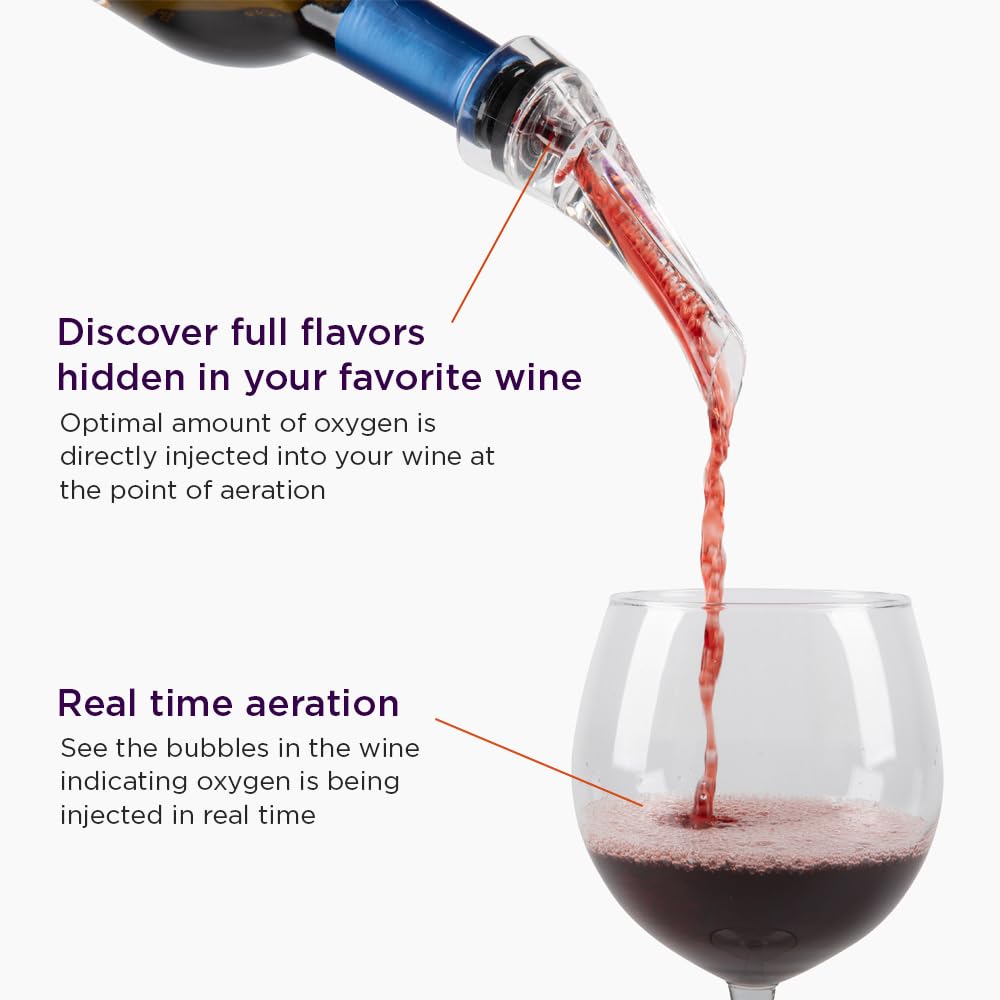 Firstleaf Wine Aerator Pourer Spout - Professional Quality Attaches to Wine Bottle for Improved Flavor, Smell, Bubbles/No Drips, Spills/Easy to Use/Wine Accessory Gift for Wine Lovers & Sommeliers
