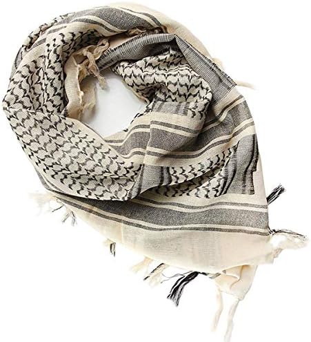 FREE SOLDIER Scarf Military Shemagh Tactical Desert Keffiyeh Head Neck Scarf Arab Wrap with Tassel 43x43 inches (Tan)