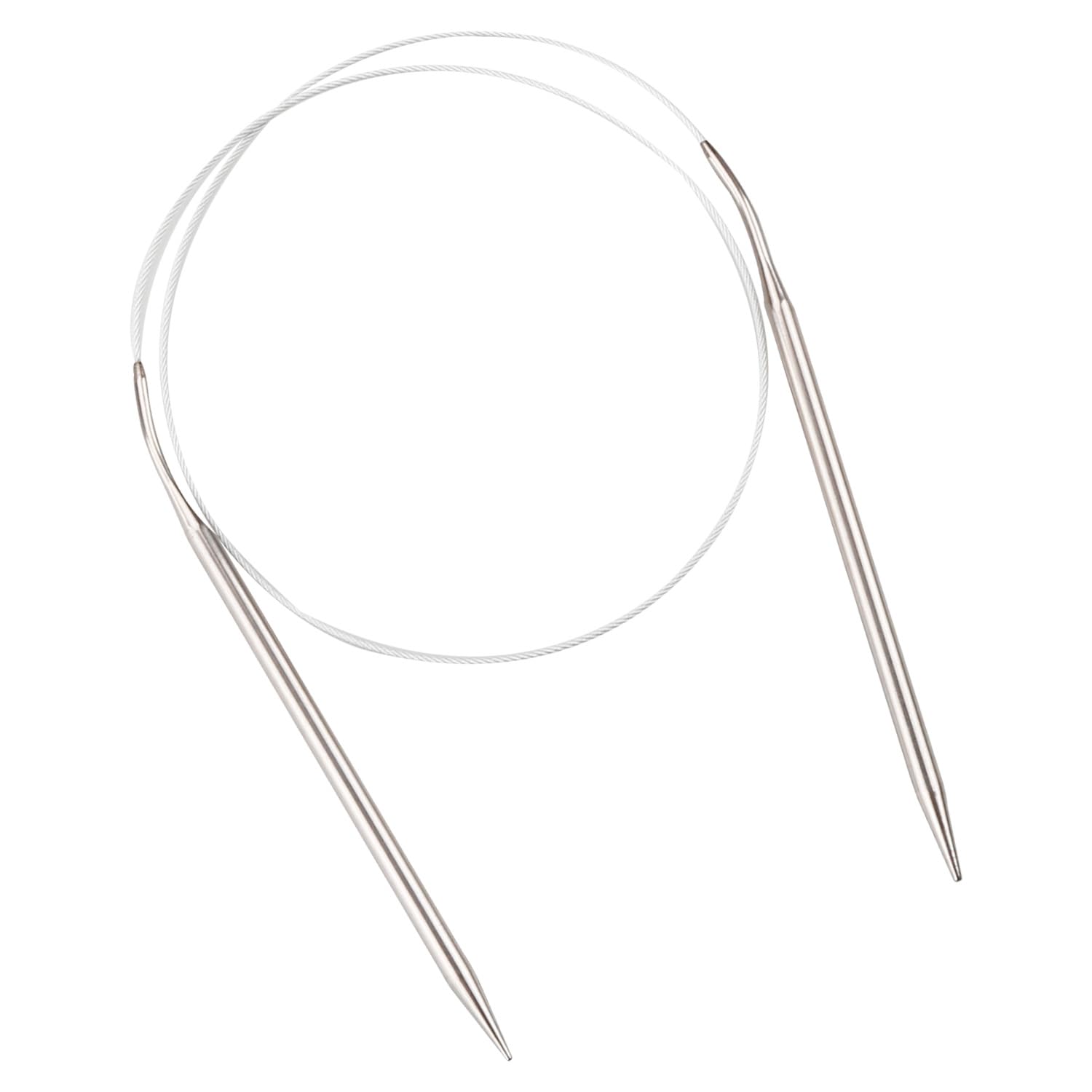 Gaomumu 5.5mm Stainless Steel Circular Knitting Needles, Short Round Knitting Needle with Flexible Cable, Fixed Metal Durable Round Knit Needles,Crochet Supplies Tools for Weaving Lovers