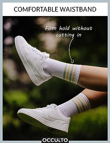 Image of Occulto Women 80% Cotton Crew Socks Pack of 6 (Model: Steffi)
