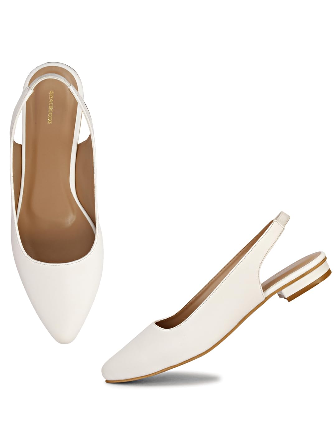 GRACECODE Womens White Synthetic Slingback Mule Flats - Stylish Elevated Comfort for Casual Wear || GC-1874 || Size: 40 (B0CZNGCK4Z) Amazon Price History, Amazon Price Tracker