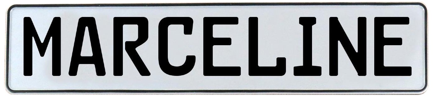 Vintage Parts 708145 Wall Art (White Stamped Aluminum Street Sign Mancave Marceline)