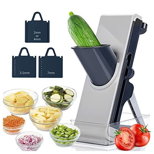 Mandolina Vertical Absolutamente Segura, Cortador de Verduras Multifuncional, Mandolina de Cocina Profesional, Cortar Patatas Alimentos en Rodajas/en Juliana, Vegetable Chopper