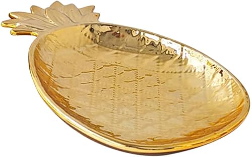 Miniatura 2 de Pineapple Foods - Plato de cerámica para refrigerios, plato para servir postre, pastel, plato decorativo de frutas secas para verano, recuerdos de