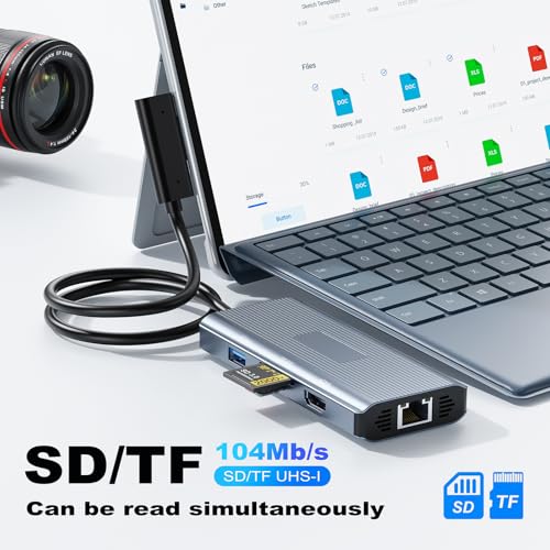 Estación de acoplamiento Microsoft Surface 10 en 1 con puertos HDMI y USB C para Surface Pro 7