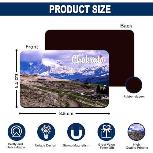 Image of Elegant Fridge Magnet with Themes |Rectangular Size Refrigerator Magnet with Magnetic Rubber Back | Pack of 1, 8.6cm X 5.4cm (Chakrata)