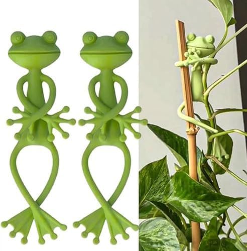 Green Frog Plant Supports Steady Cartoon Plant Branches Tie Frog Plant Stand, Creeper Plant Support, Frog Plant Holder- 2pcs (Green).-image-22