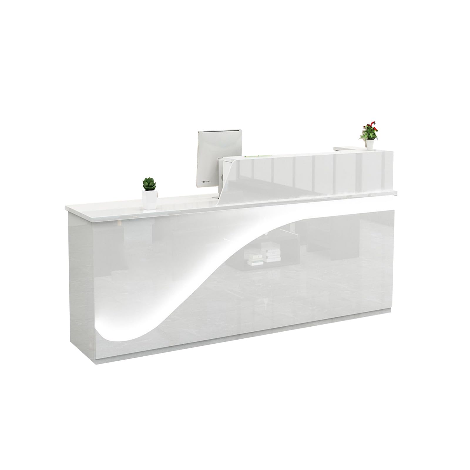 XINGYUDS Reception Desk, Front Counter Desk with Lockable Drawer,Modern Retail Counter for Checkout,Computer Workstation for Clothing Store,Beauty