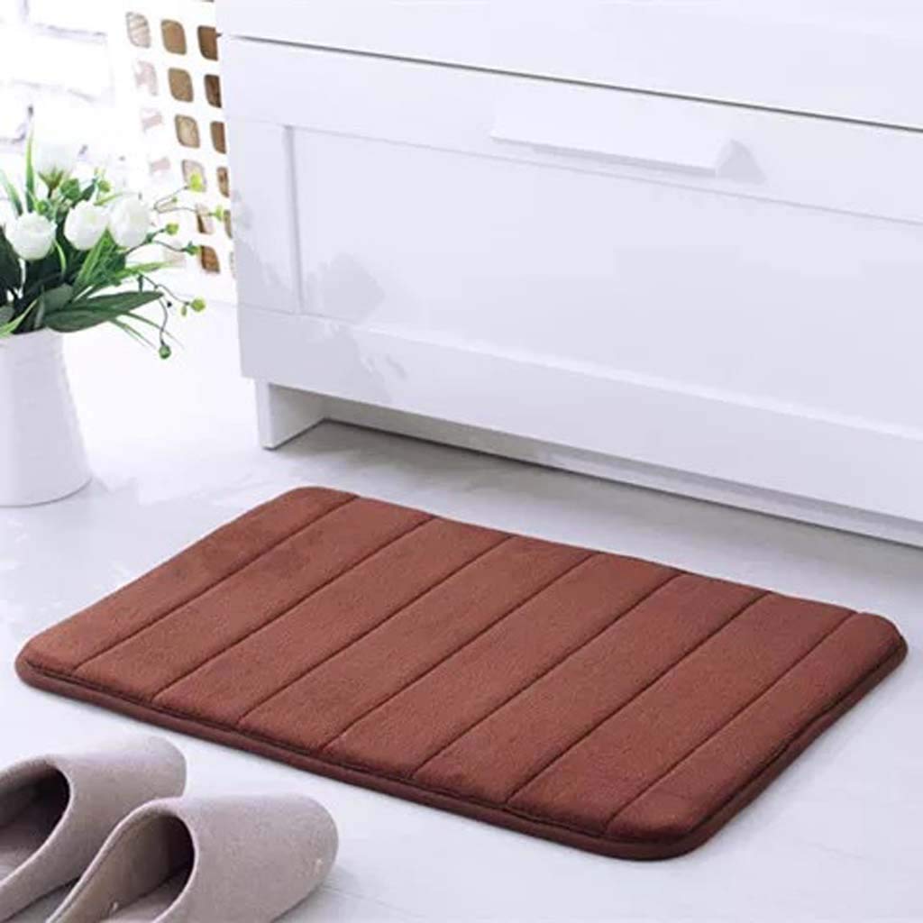 Tapis salle de bain velours corail mousse mémoire de forme antidérapant