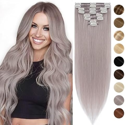 Silk-co 10inch Grey Clip-in Hair Extensions Cover