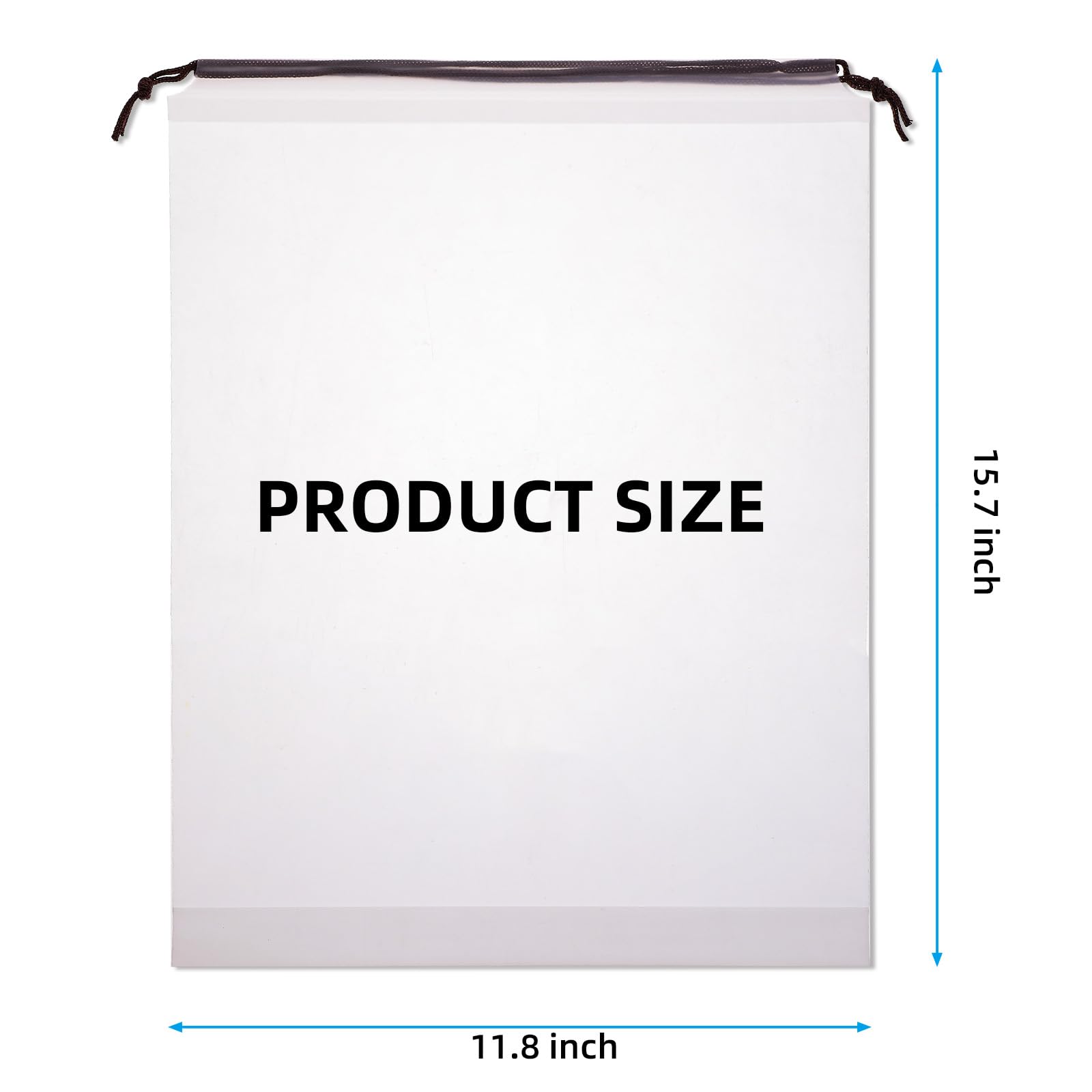 100 bolsas translúcidas para zapatos para viajes, bolsa de zapatos de viaje grande, bolsa portátil para zapatos, bolsa de zapatos de viaje con cordón, para días lluviosos o viajes (blanco), Blanco,
