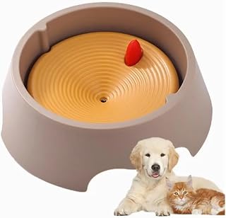 Comedero para gatos, dispensador de agua para gatos, cuenco flotante de viaje sin salpicaduras, cuenco de agua para mascotas para cachorros pequeños y mascotas medianas (marrón, 500 ml)