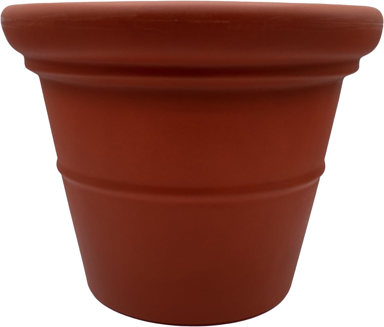 The HC Companies 17 Inch Terrazzo Large Round Planter - Rolled Rim Weather Resistant Decorative Plastic Plant Pot with Drainage for Indoor Outdoor Use, Clay