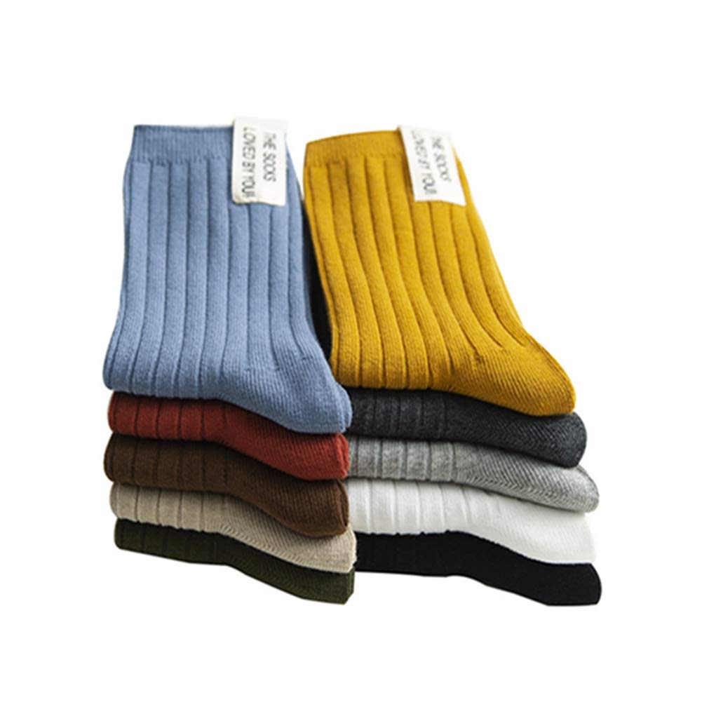 10 pares de calcetines de algodón para mujer, supertranspirables, monocolor, rayas verticales, 10 colores
