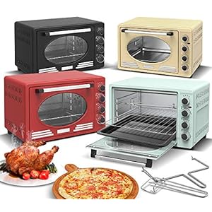 Turbotronic/Retro minioven met circulatielucht / 45l / zwart, rood, blauw, beige / 2000W, mini-oven, pizzaoven, grill…