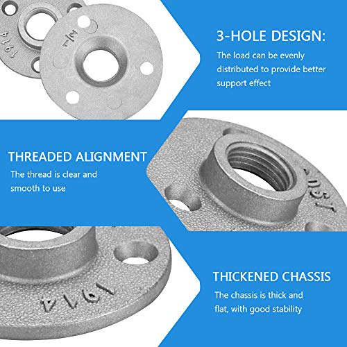 PERFETSELL 10 pezzi flangia filettata 1/2 pollici