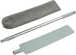 ERYUE Escova de pó, Espanador de Microfibra Escova de Poeira Artefato de Limpeza de Poeira Espanador de Microfibra Lavável com Poste de Extensão Espanador de Punho Longo Espanador de Poeira Extensív