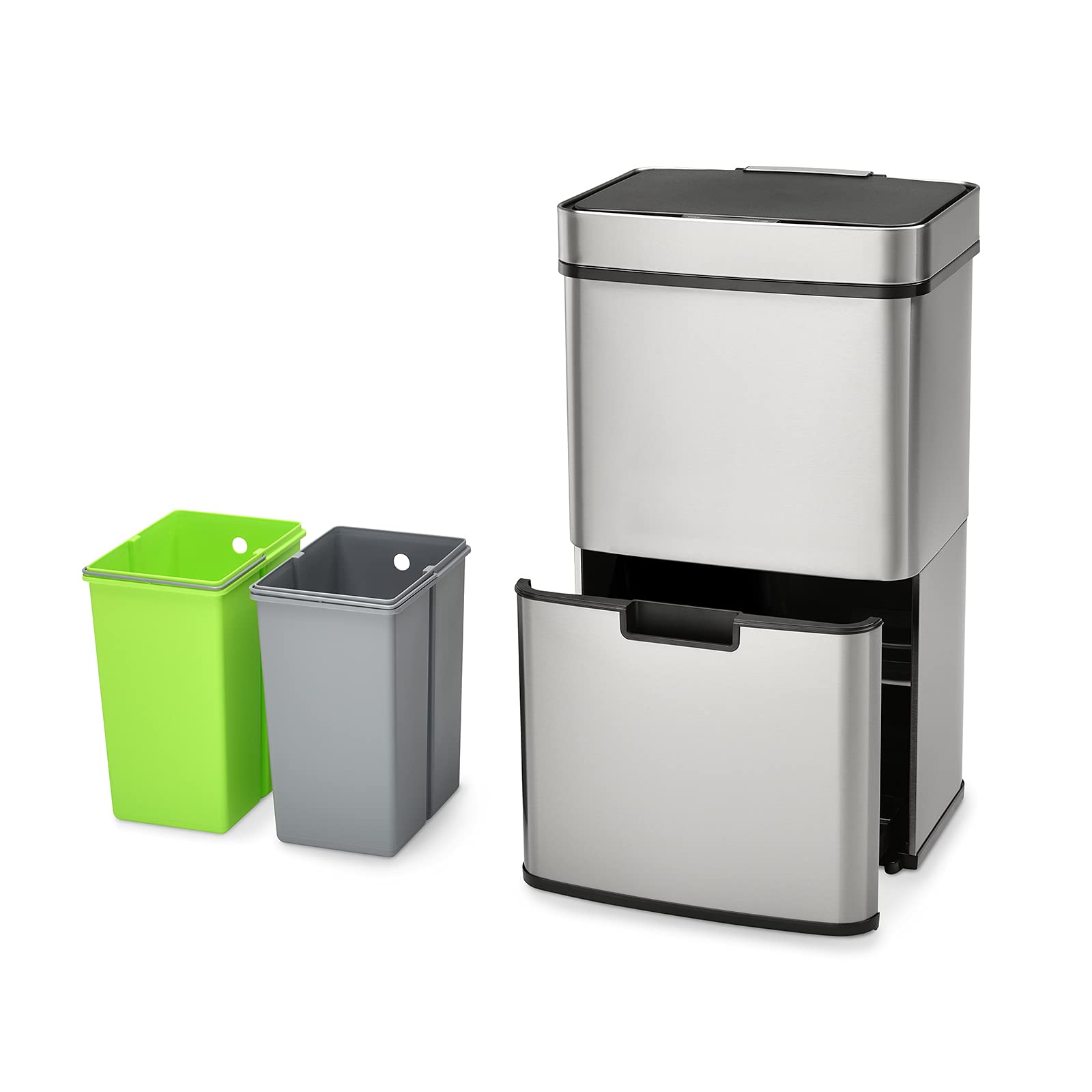 SVITA Sensor Dustbin 42 L Steel Trash Bin with Sensor, Electric Dustbin Kitchen, Automatic Pedal Bin, Grey