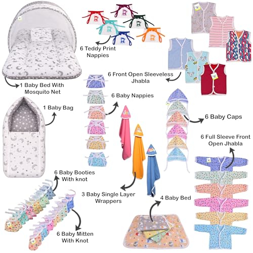 Image of Toddylon Clothing Gift Set -53 Combo | Premium Infant Baby Product | Infants Baby Essentials | Perfect for Newborns | Ideal for 0-6 Months (Multicolor)