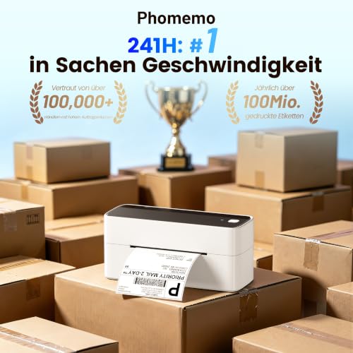 Image of Phomemo High-Speed Shipping Label Printer 220mm /s - 4X6 Wireless Thermal Label Printer for Small Business, Compatible with iPhone, Android, Shopify, Amazon, USPS, Black