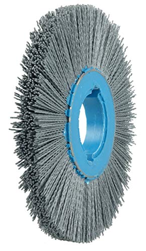 Image of Weiler 83190 8 inch Crimped Filament Nylox Wheel, .040 /120SC Fill, 2 inch Arbor Hole with 1 /2 inch x 1 /4 inch Double Keyway, Made in The USA (Pack of 2)