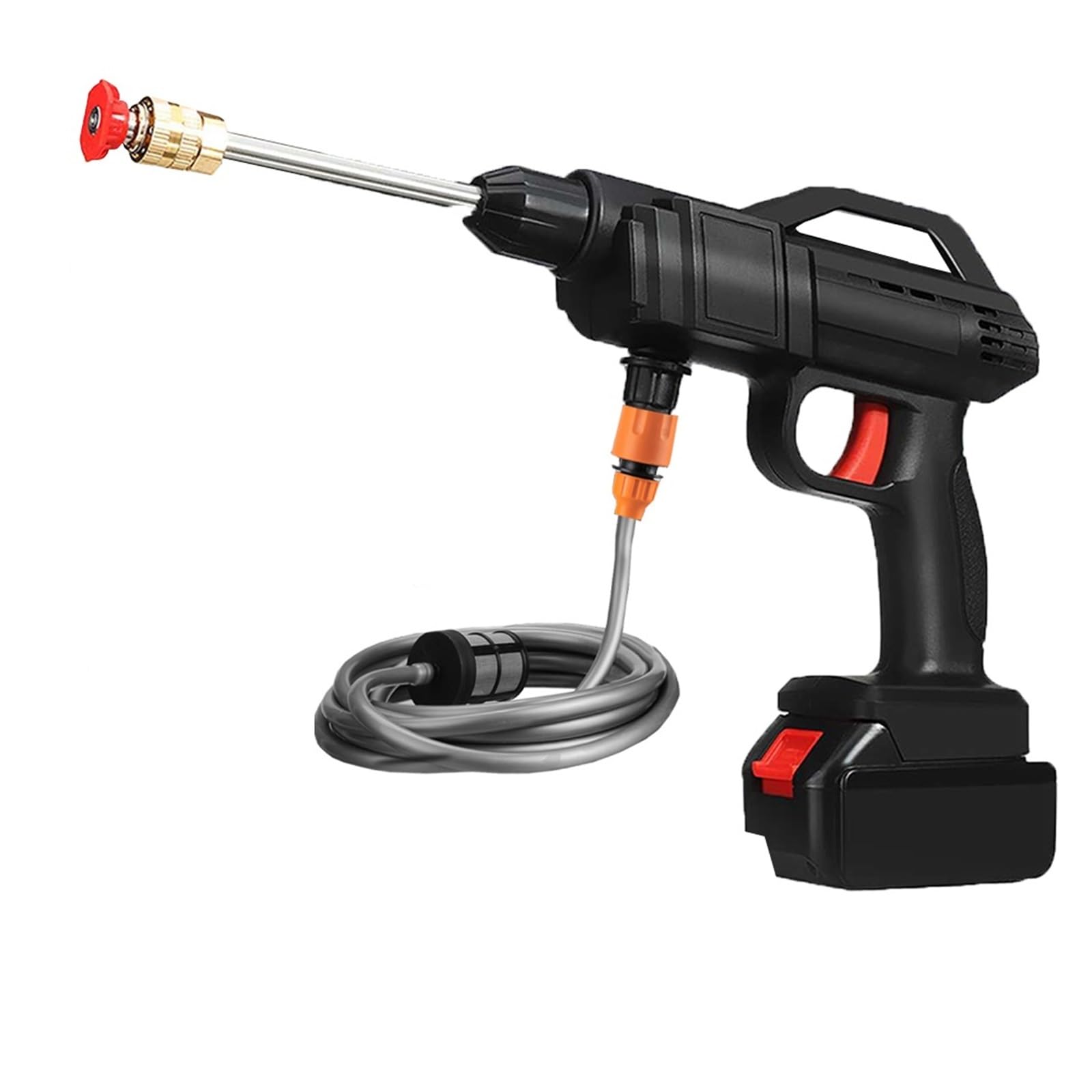 Limpiador De Alta Presión Inalámbrico 1500W, Pistola Agua Pulverizada, Máquina Limpieza A For Lavado Coches For Batería 18V Potente Chorro A PresióN