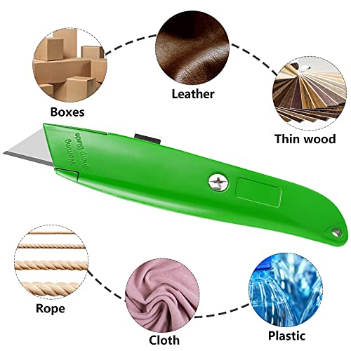 Image of DIYSELF 2 Pack Heavy Duty Box Cutters, Retractable Utility Knives for Boxes | Comfort Grip Utility Knife for Cardboard, Plastic, Vinyl and Carpet; Durable PVC Pipe Cutter for Garage and Home Use