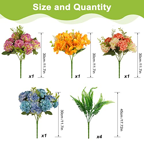 Shyshining Artificial Hanging Flowers With Basket,Fake Flowers Plant Hanger Uv Resistant, Faux Plastic Greenery Hydrangea Flowers For Outdoor Indoor Garden Porch Home Decor (Hanging Flowers) #TOP2
