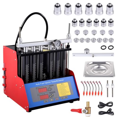 Injector Cleaner Kit,6 Cylinder Ultrasonic Injector Machine - 110V Automotive Injector Cleaner with Testing Functions for Vehicles