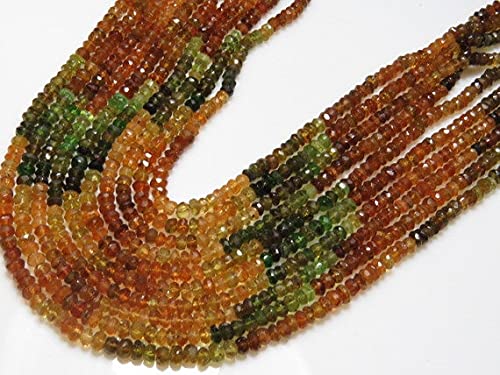 Rondelles tourmaline petrol 4mm LKBEADS pierre fine facettée