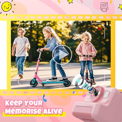 Image of HiMont Kids Camera Instant Print, 1080P HD Instant Print Camera for Kids with 3 Rolls Print Paper & 32GB Card, Selfie Digital Camera for Kid, Ideal Kid Toys Gifts for Boys & Girls Age 3-14 (Pink)