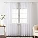 MIULEE Cortinas Bolsillo Poliéster Pom Translucida de Dormitorio Moderno Ventana Visillos Salon...
