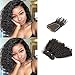 Produktbild BLISSHAIR 3 Bündel mit Lace Closure, Echthaar Haarverlängerung Kinky Curly Brasilianisches Virgin Remy Hair (8 8 8+8 Inch)