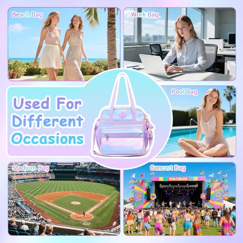 Image of PIG PIG GIRL Clear Tote Bag - 12x6x12 See Through Stadium Event Bag for Women