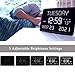 11.5” Digital Wall Clock with Date,Time,Week,Indoor Temperature,3 Alarms,5 Dimmer,2 USB Chargers,Battery Backup,Snooze,12/24H for Elderly,Parents,Impaired Vision,Dementia,Memory Loss,Office,Bedroom