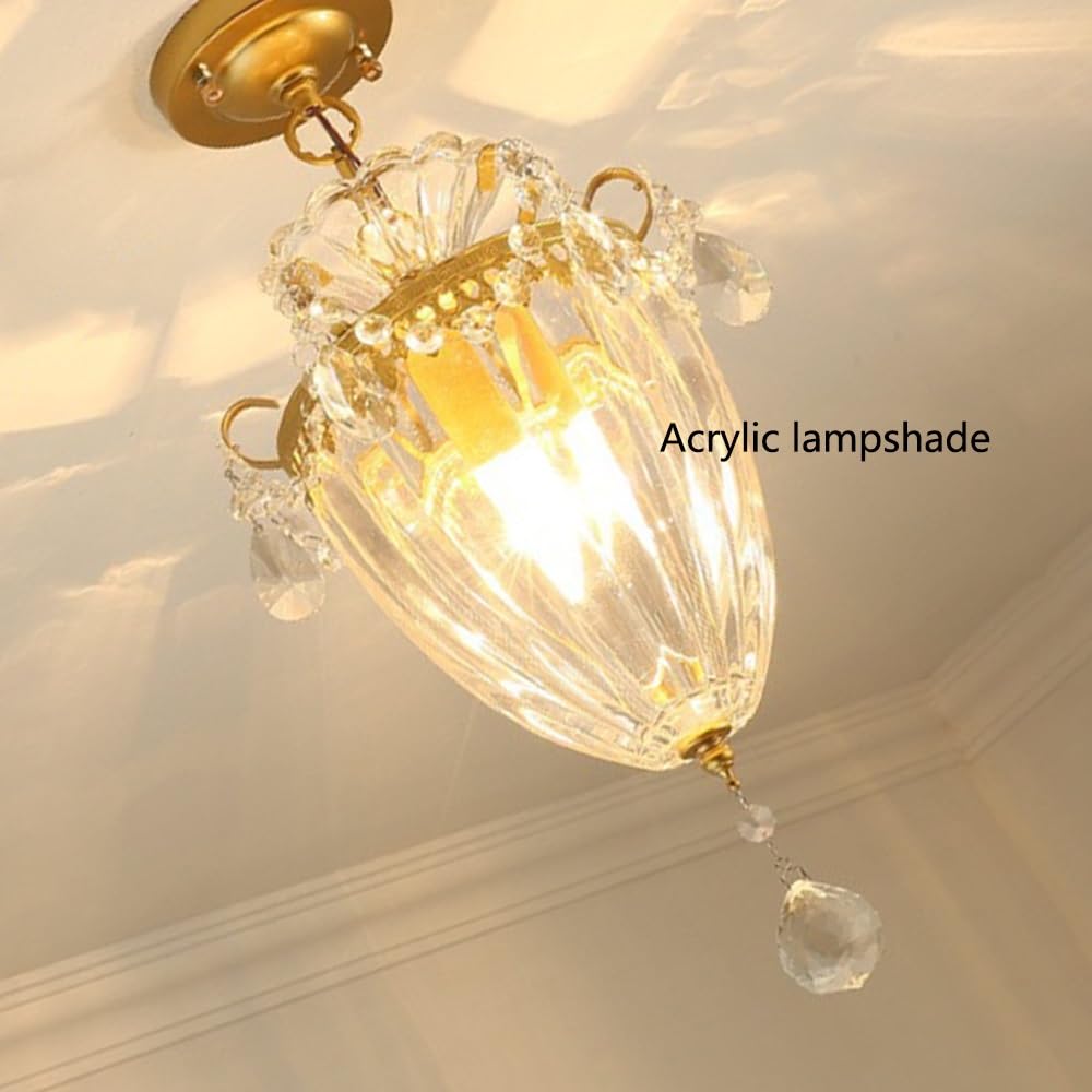 Lustre Nordique En Acrylique Doré, Suspension Vintage de 28 Cm