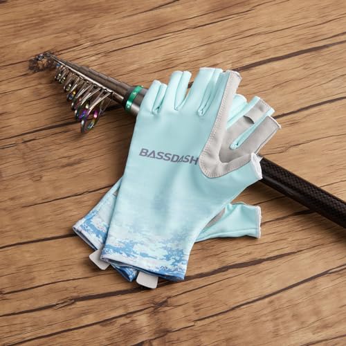 Image of Bassdash ALTIMATE UPF 50+ Women's Fishing Gloves UV Sun Protection Fingerless Gloves for Kayaking Paddling Hiking Cycling Driving Shooting Training