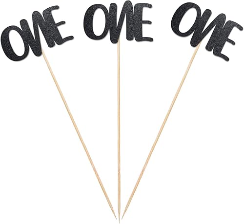 Palitos negros de un centro de mesa, paquete de 12 decoraciones de doble cara para fiesta de cumpleaños de niña y niño Palitos negros de un centro de mesa, paquete de 12 decoraciones de doble cara para fiesta de cumpleaños de niña y niño