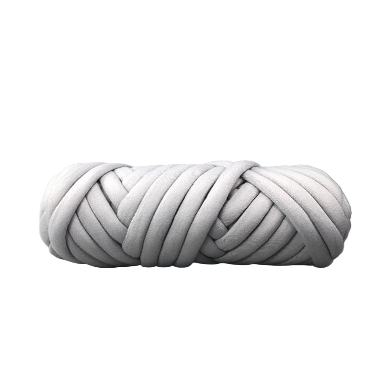 Gruba wegańska przędza bawełniana wielokolorowa 25 metrów(Light grey)