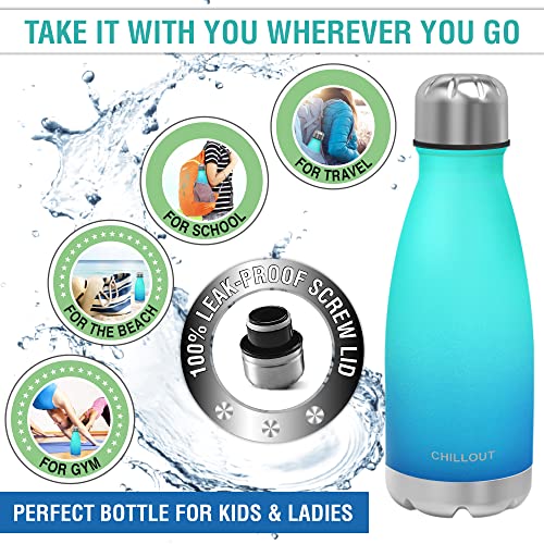 Image of CHILLOUT LIFE 12oz Kids Insulated Stainless Steel Water Bottle, Leak Proof