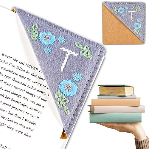 Corner Bookmark, Bookmarks for Women, Hand Embroidered Bookmarks, Felt ...