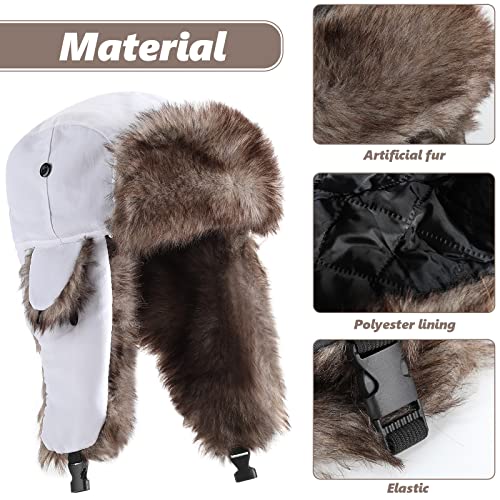 Image of 3 Pieces Russian Trapper Ushanka Hats for Men Women Winter Bomber Eskimo Warm Windproof Hats with Ear Flaps