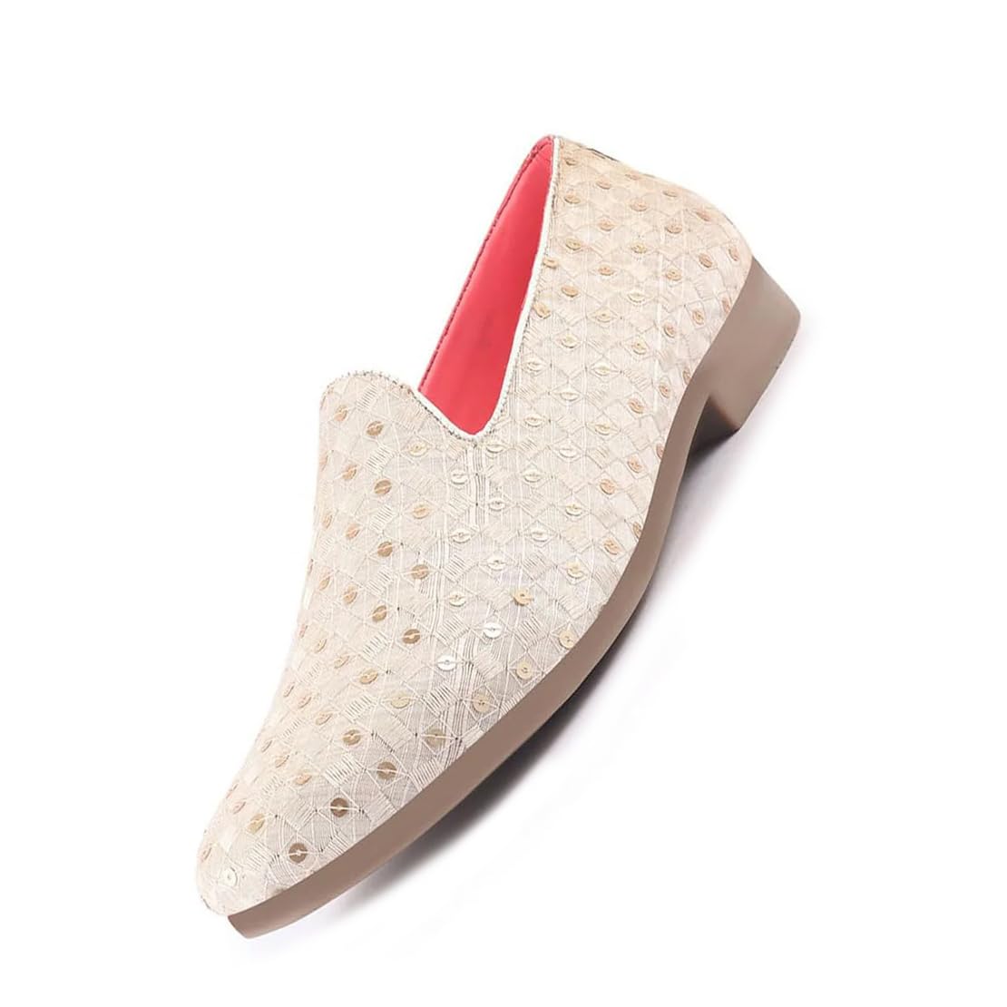 Men Embroidered Sequin Ethnic Slip-On Juttis and Mojaris with Anti Skid Sole | Traditional Loafer Sherwani Shoes for Wedding, Party, Sangeet-image-14