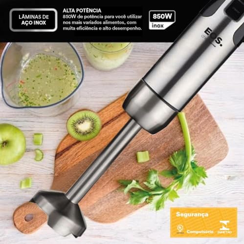 Mixer Eos 3 Em 1 12 Velocidades 850w Inox e Preto Emx03 110v