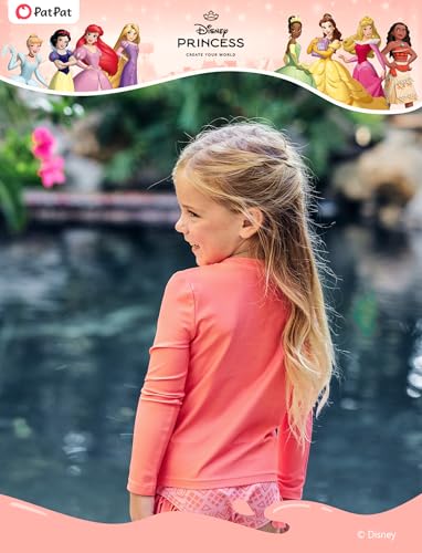 Image of Disney Frozen Elsa Stitch Marvel Toddler Girl Two Piece Long Sleeve UPF50+ Swimsuit Rashguard Sets Bathing Suit