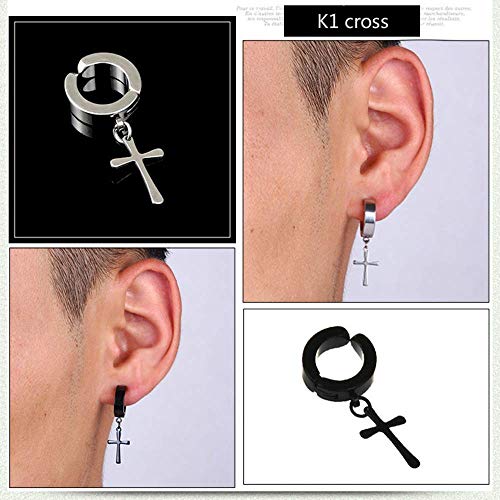 WAINIS 13 Pairs Stainless Steel Non Pierced Magnetic Earrings for Men Women Clip on Dangle Magnet Earrings Set4